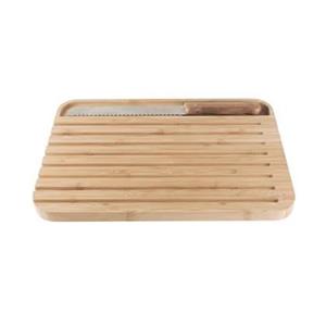 Pebbly  Broodplank met Mes, 2-delige Set, Bamboe, 36 cm - 