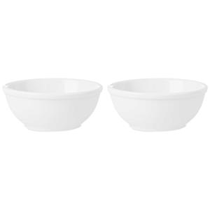 Vivalto Kommetjes/serveer schaaltjes - 2x - Hendai - porselein - D13 x H5 cm - ivoor wit - Stapelbaar -