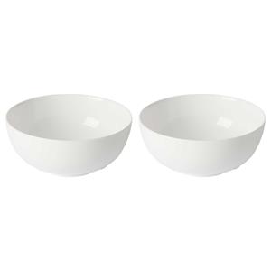 Vivalto Kommetjes/serveer schaaltjes - 2x - Opal - keramiek - D15 x H6 cm - ivoor wit - Stapelbaar -