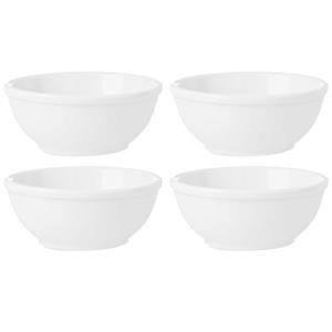 Vivalto Kommetjes/serveer schaaltjes - 4x - Hendai - porselein - D13 x H5 cm - ivoor wit - Stapelbaar -