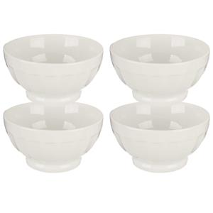 Vivalto Kommetjes/serveer schaaltjes - 4x - Osaka - porselein - D13.5 x H7 cm - ivoor wit - Stapelbaar -