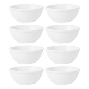 Vivalto Kommetjes/serveer schaaltjes - 8x - Hendai - porselein - D13 x H5 cm - ivoor wit - Stapelbaar -