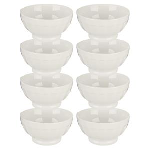 Vivalto Kommetjes/serveer schaaltjes - 8x - Osaka - porselein - D13.5 x H7 cm - ivoor wit - Stapelbaar -