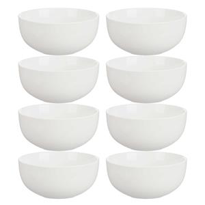 Vivalto Kommetjes/serveer schaaltjes - 8x - Chendai - porselein - D14 x H6.5 cm - ivoor wit - Stapelbaar -