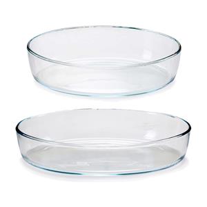 Pasabahce Ovenschalen 2-delige set - borosilicaat glas - ovaal - 1.5 / 2 Liter -