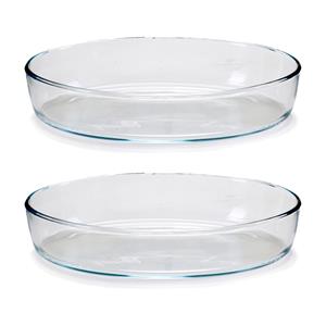 Pasabahce Ovenschaal van borosilicaat glas - 2x - ovaal - 2 Liter - 30,5 x 22 x 6 cm -