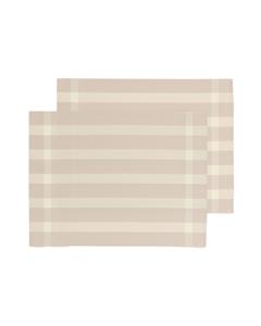 HEMA Placemats Geweven Plastic 35x45 Beige Met Strepen - 2 Stuks (zand)