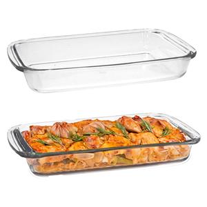 Marinex Ovenschaal van borosilicaat glas - 2x - rechthoek - 2.2 Liter - x 21 x 5 cm - serveerscha -