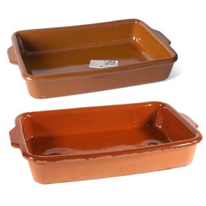 Merkloos Ovenschalen set 2 stuks 2,5 liter en 4 liter terracotta aardewerk -