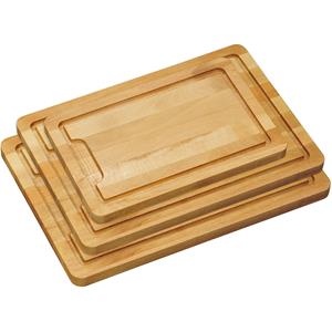 Merkloos 3x Beuken houten snijplanken 21 x 32/28 x 40/36 x 50 cm -