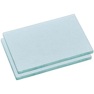 Zeller Snijplank met siliconen voetjes - 2x - glas - 30 x 20 cm -