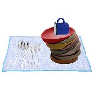 Afwas afdruipmat keuken - absorberend- microvezel - blauw - x cm -