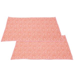 Merkloos Afwas afdruipmat keuken - 2x - absorberend- microvezel - zalmroze dessin - x cm -