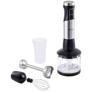 MasterPRO Stabmixer 1000W mit Messbecher, mit Mixbecher Schwarz/Edelstahl, Transparent