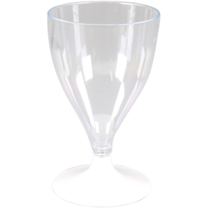 Goldplast Glas | wijnglas | onbreekbaar | met losse voet | reusable | pS | 200ml | transparant/wit &VerticalL