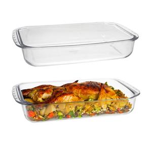 Marinex Ovenschaal van borosilicaat glas - 2x - rechthoek - 3.7 Liter - x 22 x 7 cm - serveerscha -
