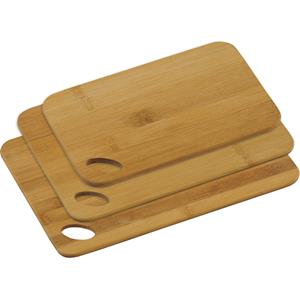 Merkloos 3x Bamboe houten snijplanken set 14 x 22/21 x 30/24 x 35 cm -