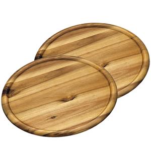 Kesper 4x stuks houten serveerborden/pizzaborden rond 32 cm -