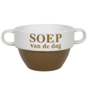 Merkloos Soepkommen - Soep van de dag - keramiek - D12 x H8 cm - Cappuccino bruin - Stapelbaar -