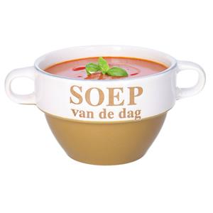 Merkloos Soepkommen - Soep van de dag - keramiek - D12 x H8 cm - Cappuccino bruin - Stapelbaar -