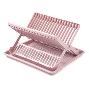 PlasticForte Oud roze afdruiprek 2-laags met lekbak x 33 x 21 cm -