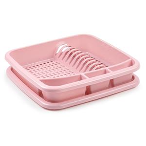 PlasticForte Oud roze afdruiprek met lekbak x cm -