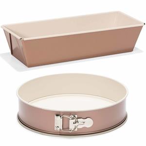 Patisse Set van 2x rose gouden bakvormen voor cake en taart 25 en 22 cm -