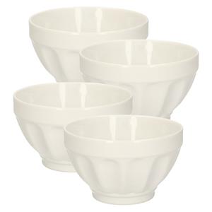 5five Kommetjes/serveer schaaltjes - 6x - Colorama - keramiek - D14 x H9 cm - ivoor wit - Stapelbaar -