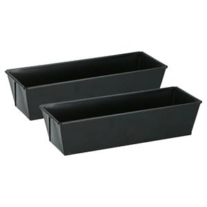 Alpina Bakvorm - 2x - metaal - anti-aanbak laag - zwart - 30 x 11 cm - taartvorm -