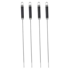 Merkloos BBQ spiezen - 12x stuks - RVS - cm - vleespennen voor vlees - barbecue accessoires -