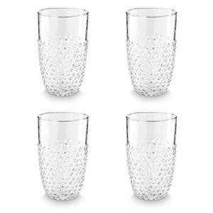 Vtwonen Longdrinkglazen Dots - Glazen - Set van 4 Drinkglazen - 400 ml