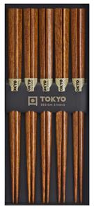 Tokyo Design Studio  Eetstokjes Giftbox - Donker Hout - 5 stuks