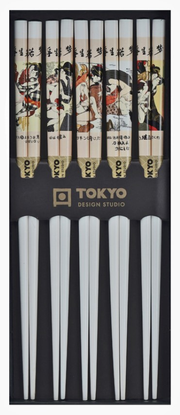 Tokyo Design Studio  Eetstokjes - Erotische witte shunga - 5 stuks