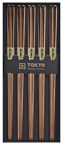 Tokyo Design Studio  Eetstokjes Giftbox - RVS - Rose Goud - 5 stuks