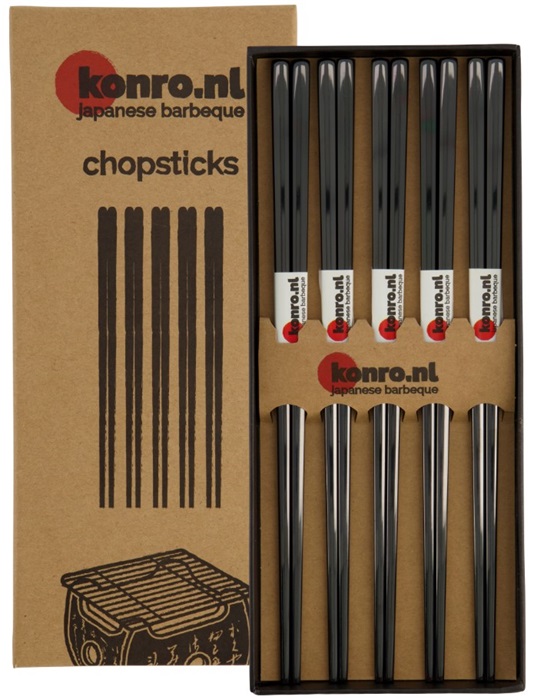 Tokyo Design Studio Konro Chopstick Set/5 Stainless Steel Black