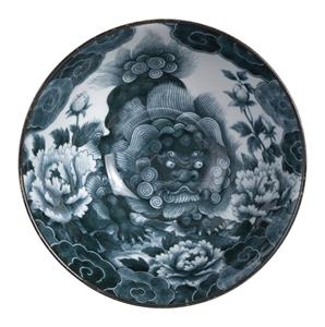 Tokyo Design Studio  Japonism - Lion Peony - Dinerbord - Zwart - 28cm