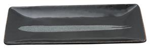 Tokyo Design Studio Zwart/Zilver Rechthoekig Bord - Silver Brush - 29 x 13cm