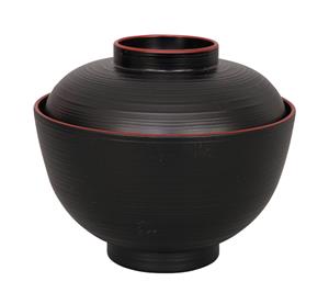 Tokyo Design Studio Zwart/Rode Kom - Lacquerware - 10.8 x 6.35cm 300ml