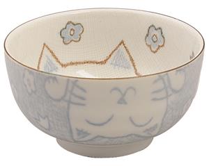 Tokyo Design Studio Blauw/Wit Kom - Kawaii Cat - 12.7 x 7cm - 300ml