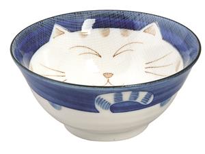 Tokyo Design Studio Blauwe Kom - Kawaii Cat - 15 x 7cm 500ml