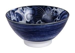 Tokyo Design Studio  Japonism - Carp Sori - Kom - Blauw - 20x7.2cm