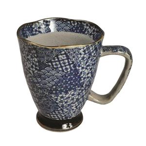 Tokyo Design Studio Blauw/Grijze Mok - 9 x 11cm 400ml