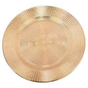Kaarsenbord/kaarsenplateau - goud - kunststof - rond - D33 cm -