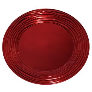 Gerimport Ronde diner onderborden/kaarsenbord/plateau glimmend rood van 33 cm -