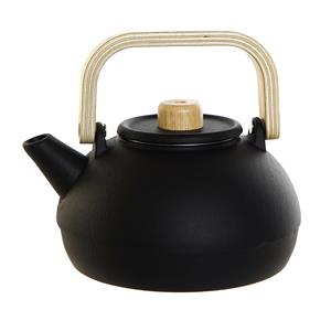 Items Kitchen Theepot - gietijzer - 900 ml - mat zwart -