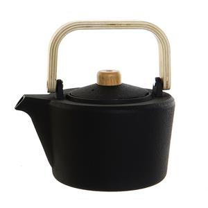 Items Kitchen Theepot - gietijzer - 1300 ml - mat zwart -