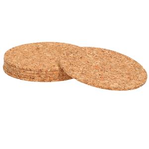 Zeller 6x Kurken glazenonderzetters rond 10 x 10 cm -