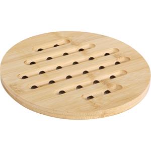 Bambou & Co Pannen onderzetter - rond - D19 cm - bamboe hout - met luchtgaten -