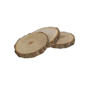 Merkloos Set van 4x onderzetters voor glazen - D8 cm - hout -