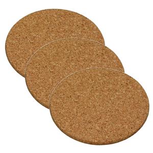 Cosy & Trendy Set van 3x stuks ronde pannen onderzetters van kurk 20 cm -